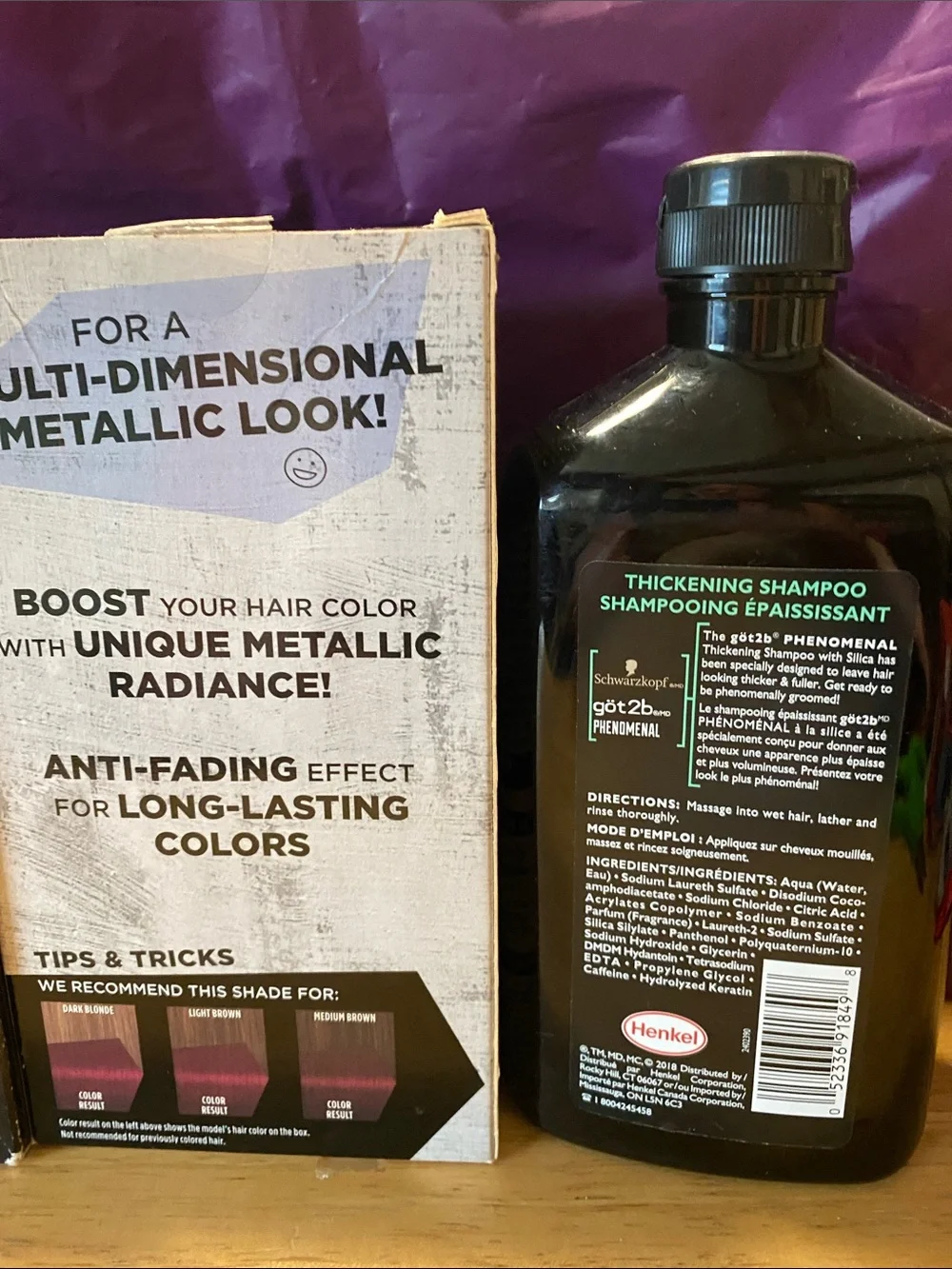 Schwarzkopf got2b Metallics Hair Color w/ColorLock & Thickening Shampoo New!